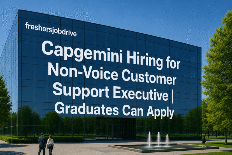 Capgemini Hiring for Non-Voice Customer Support Executive | Graduates Can Apply